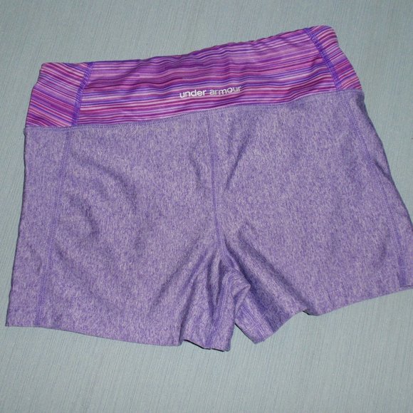 Lot of 2 Under Armour Shorts Tight Bike Purple Green S - Picture 7 of 10